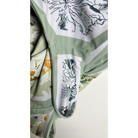 Visual Swim Womens Size Large One Piece Tie Strap Reversible Daisy Swimsuit EUC - Picture 13 of 15